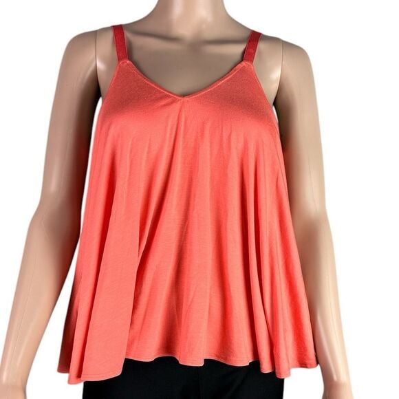 Trina Turk Coral Orange Layered Flowey Tank Top - Picture 1 of 6
